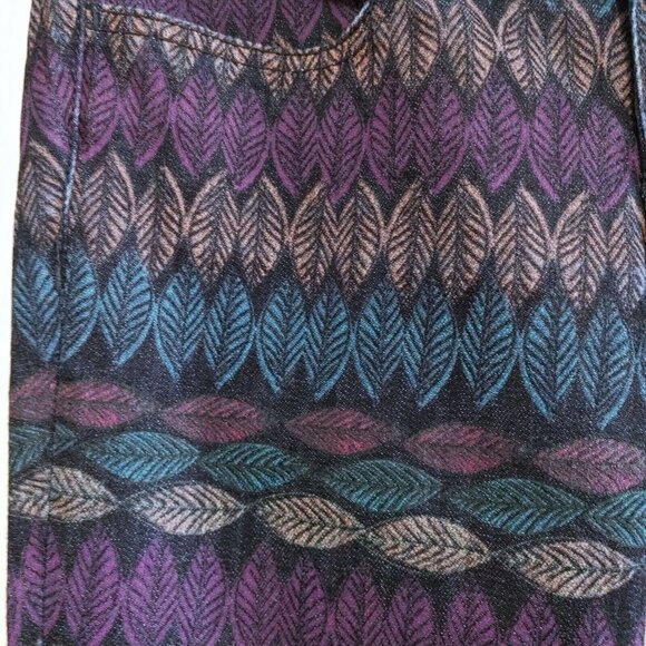 American Eagle Jeggings Women’s Size 8 Purple Blue Patterned Skinny Leg Stretch - Picture 2 of 4